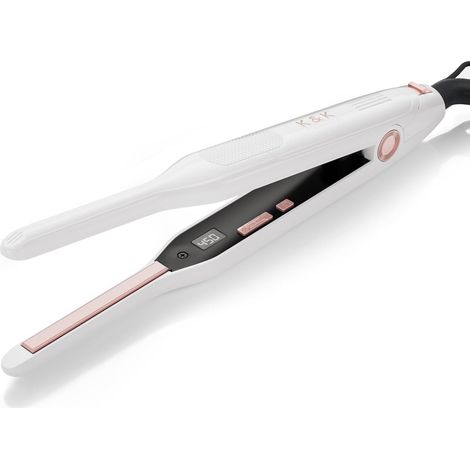 Mini Lisseur Cheveux Court, Fer à Lisser Lisseur Boucleur Cheveux 2 en 1,Pour Cheveux Courts, Frange, Barbe Masculine, 15s Chauffage Rapide Jusqu'à 232, Double Tension (1/5)