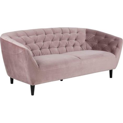 Sofá chesterfield Norsica 232, Rosa Dusty, 191x84x78cm, Tapiz, Patas: Madera, Parcialmente montado