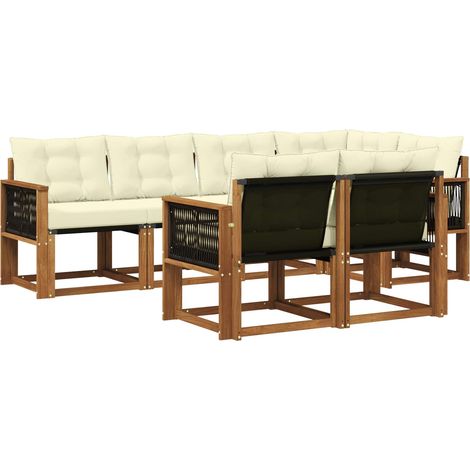 Outdoor Sofa Set 7 pcs Natural and Cream vidaXL (1/5)