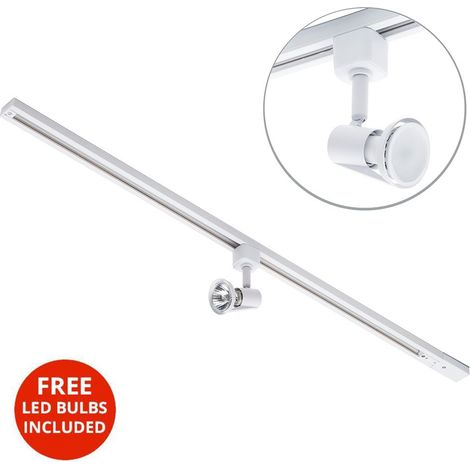 Litecraft 1 Metre Kitchen Track Light With 1 Harlem Fixture & LED Bulb - White