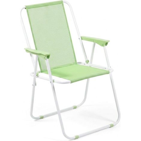 Sedia Spiaggia Pieghevole Aries Acciaio Mare Giardino Esterno 53x43x75 cm Verde