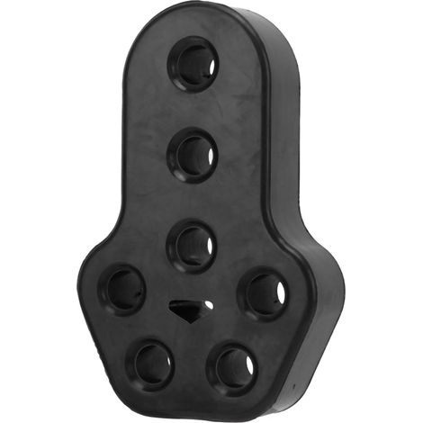 Universelle Auspuffschalldämpferhalterung, 7 Löcher, 12 mm, schwarz, Gummiisolierung zur Schalldämpfermontage. (1/5)