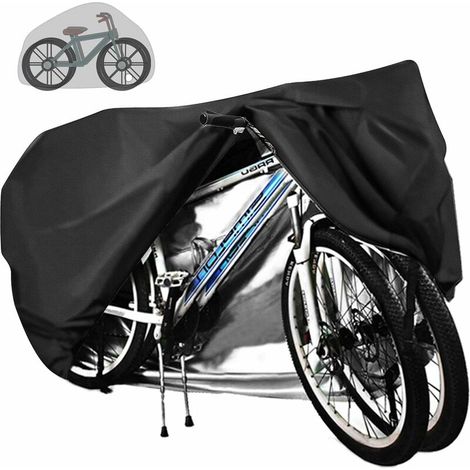 Bâche de protection pour 2 vélos - Imperméable - Tissu Oxford 210D respirant avec œillets de verrouillage - 200 x 85 x 110 cm - Pour VTT et course (1/5)