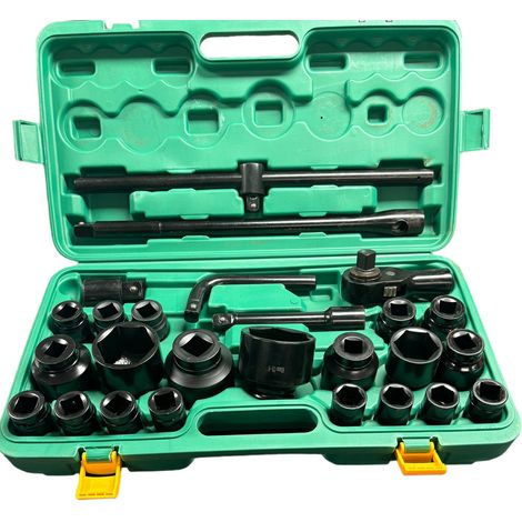 CHIAVI BUSSOLA ESAGONALI 26 PZ 21-65mm 3/4 VALIGIA PLASTIC RINFORZATE CRICCHETTO