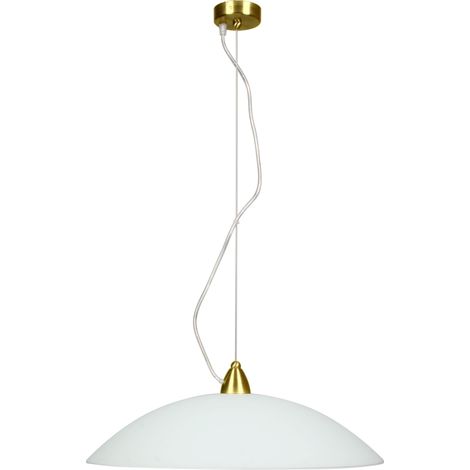 Lampada a sospensione Candellux Oteo Ø30 vetro bianco oro (1/3)