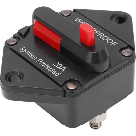 Disjoncteur 32 V CC avec réarmement manuel, étanche, pour voiture, bateau, camion, bus, camping-car, quad, 20 A (1/5)