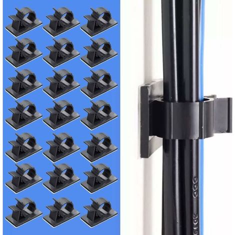 DEESSE SHOP - Lot de 50 serre-câbles adhésifs réglables, serre-câbles adhésifs en nylon de qualité supérieure 3 m, attaches de câble pour organiseur de bureau, cordon électrique d'ordinateur, voiture  (1/5)
