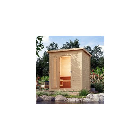 Sauna finlandese da esterno Ketty1 in massello 38mm - 196x146x228cm