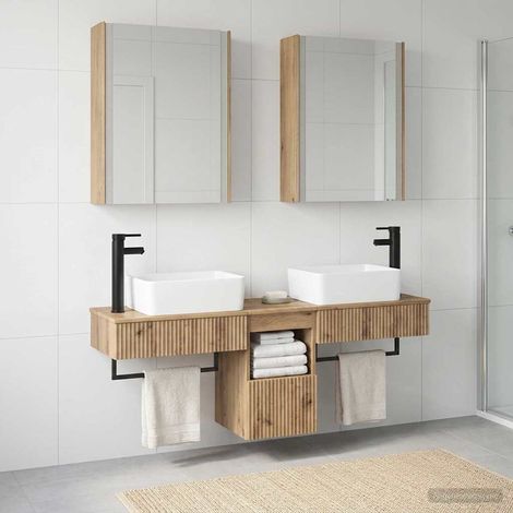 vidaXL Set di Armadi da Bagno 5 pz Rovere Artigianale (1/5)