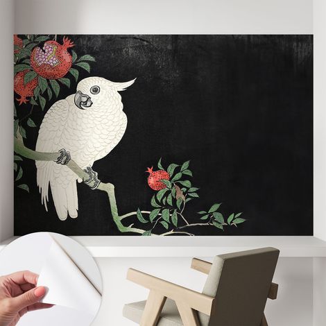 Papier peint autocollant adhésif avec imprimé motifs uniques apparence moderne Perroquet grenat 104x70 cm (1/5)
