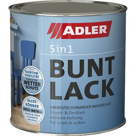Adler 5in1 Buntlack - Grund- und Decklack mit Grundierwirkung für DIY RAL6005 Moosgrün 375ml