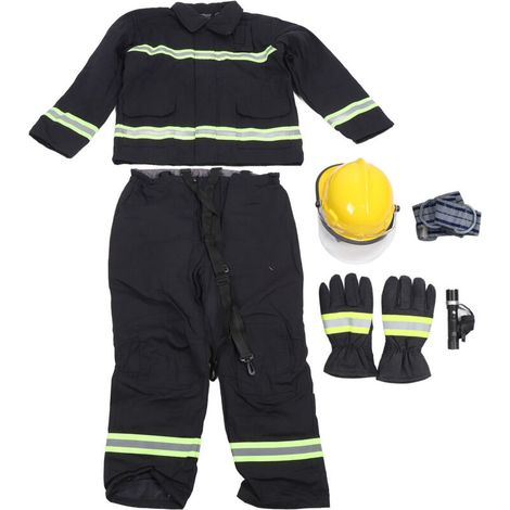 5-piece set of flame-retardant workwear with high-visibility reflective strip, thermal insulation, safety suit, navy blue, size M (1/5)