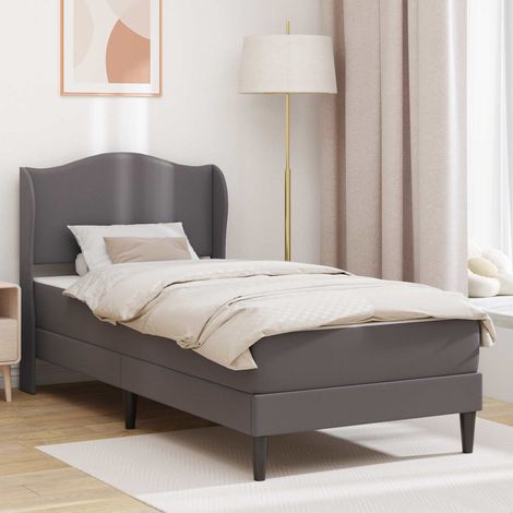 Struttura del letto con testiera Grigio 90 x 190 cm Similpelle vidaXL (1/5)