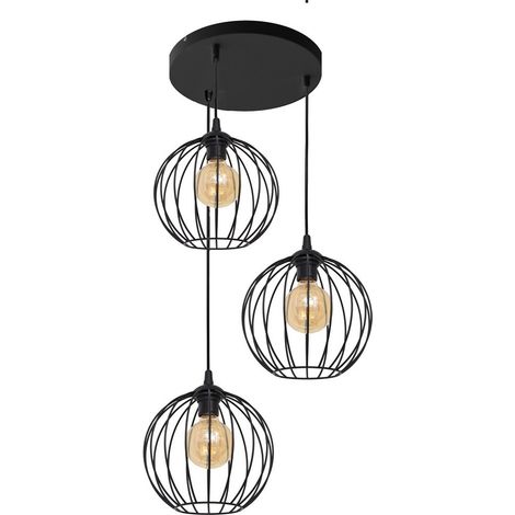 Helam MERCURE Plafonnier Suspendu Cluster Noir 40cm (1/2)
