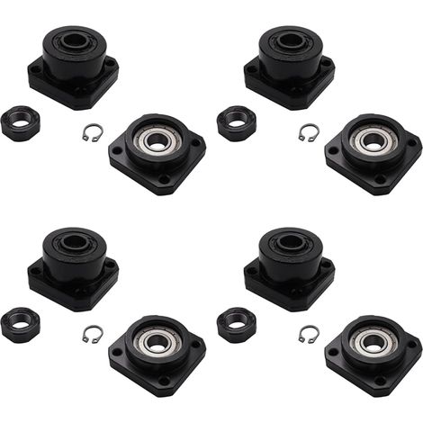 8x FK12 Support pour Vis Une Billes 1605 FK12 CôTé Fixe FF12 CôTé Flottant pour Pièces CNC Accessoires (1/5)