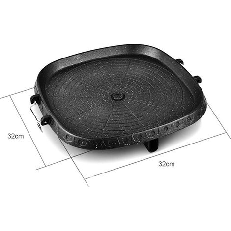 quadratische, antihaftbeschichtete Grillplatte im koreanischen Stil, tragbare BBQ-Heizplatte mit Steinbeschichtung, Kochplatte für Zuhause und Outdoor