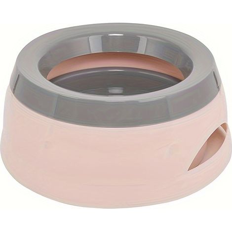 Gamelle d'eau anti-éclaboussures pour chien, fontaine à eau pour animaux de compagnie avec plateau flottant, adaptée aux voyages en voiture, pour chiens et chats, antidérapante (rose). (1/5)