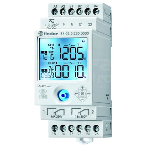 Relais temporisé Finder 84 Series, 110  240V c.a. / V c.c., Rail DIN, 2 contacts ( Prix pour 1 )