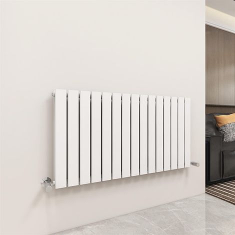 600 x 1020mm Double Designer Flat Panel Central Heating Radiator WHITE