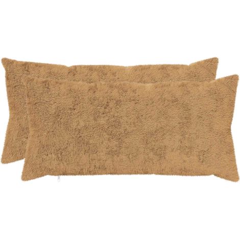 Housse de coussin 2 pc HEERLEN Taupe 40 x 70 cm vidaXL (1/5)