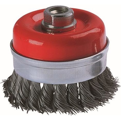 wolfcraft I Stahldraht-Topfbürste gezopft I 2150000 I Ø 90 mm, für Metall, Blech I Topfdrahtbürste IDrahtbürste (1/3)