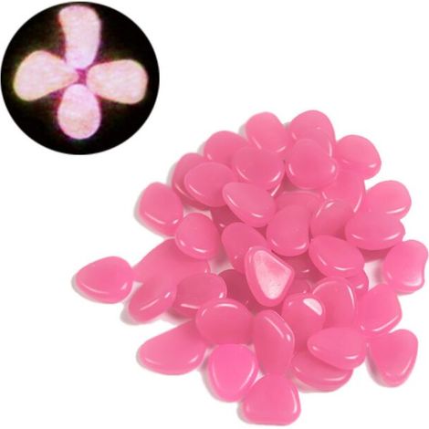 50 Pcs Galet Lumineux Cailloux Artificiels Pierres Décoratives dans la Nuit pour Jardin Extérieur Aquarium Passerelles Piscine Chemin Pelouse Cour,rose, 50 pièces (1/5)