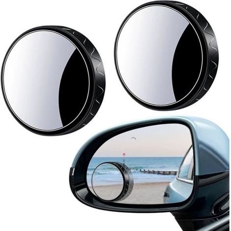 2 Pièces Rétroviseurs auxiliaires pour angles morts,Rétroviseur grand angle HD en verre pour angle mort,Miroir rond à Argent (1/5)