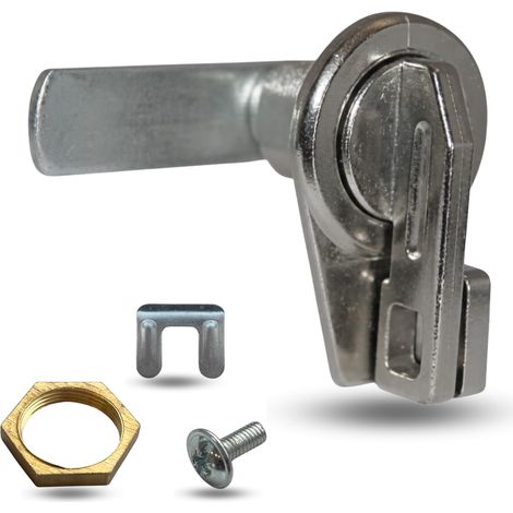 Serrure Verrouillable Pour Armoires, Portes Et Battants En Bois Et Métal – Système De Fixation En Zamak Nickelé – Cadenas Non Inclus – Made In Italy (1/5)
