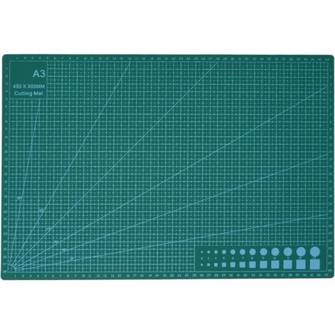 BUNTHAUS Tapis de découpe souple antidérapant avec lignes de grille de guidage précises pour couper le tissu, vert, le papier et les cartes, tapis de découpe auto cicatrisant double face (1/5)