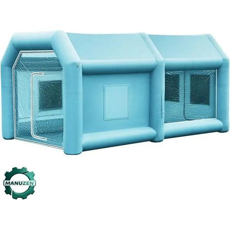 Manuzen - Cabine de peinture gonflable 4 × 2,5 × 2,2 m – Bleu (1/4)