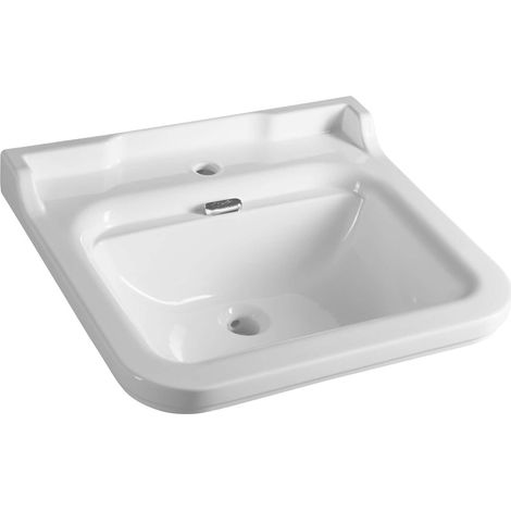 Sapho Kerasan Waldorf - Waschtisch 60x55 cm, mit Überlauf, Hahnloch, weiß 4140K1
