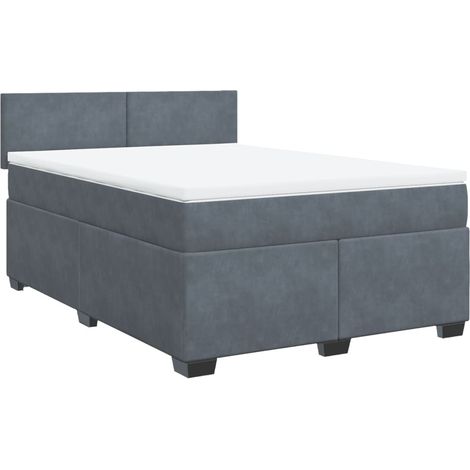 Maison Exclusive - Boxspringbett mit Matratze Dunkelgrau 140x190