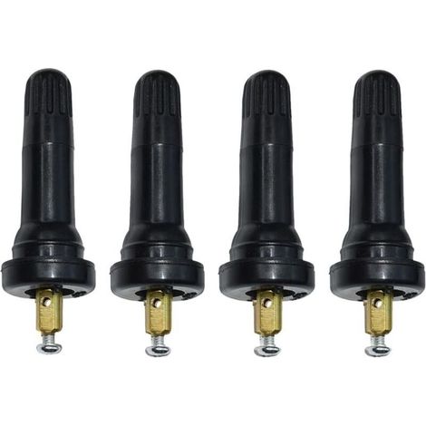 Tige De Valve Tpms - Caoutchouc Naturel Et Alliage D'aluminium - Universelle Pour Voitures Et Motocyclettes - Lot De 4 (1/4)