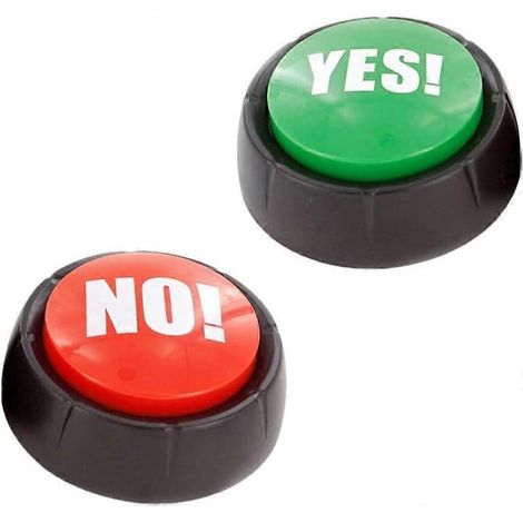 Oui et Non Boutons Sonores 2 Pièces Buzzers Parlants pour Bureau Maison Apprentissage Jeux Réponse Vocale (1/4)