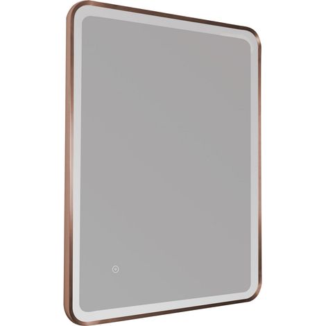 JTP Hix Bathroom Mirror With Light 800mm H x 600mm W - Brushed Bronze (1/2)
