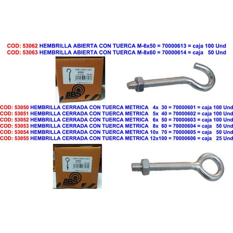 Bussola Cancamo Chiusa con Dado Metrico 12x100 70000606