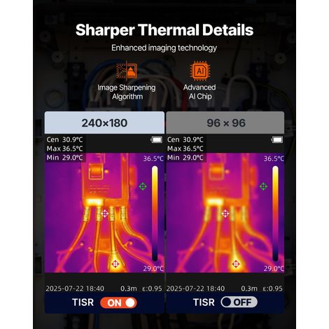 Caméra Thermique Résolution TISR 240x180 pixels Imageur Thermique Résolution IR 96x96 pixels Vision 2 Mpx, Fréquence Rafraîchisseme… (1/5)