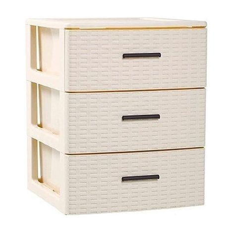 Cajonera de ordenación RATTAN de plástico Efecto mimbre Torre de almacenaje multiusos