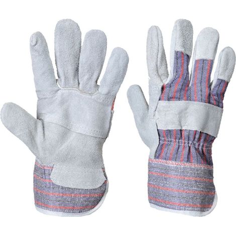 Guanti da lavoro in pelle crosta Portwest DOCKER RIGGER Grigio 12