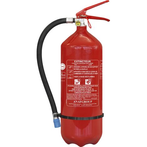 Extincteur à pression permanente 6L Outifrance en aluminium avec manomètre et additif anti-feu A-B Ø160xH.545mm