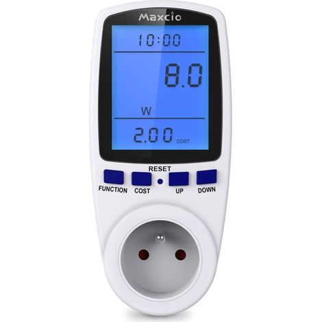 Digitaler Energiezählerstecker, Energieverbrauchsanzeige mit 7 Modi und LCD-Bildschirm, Stromverbrauchsüberwachungsstecker für große Elektrogeräte