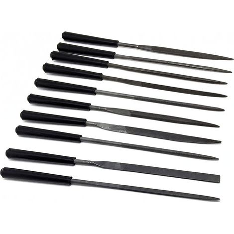 Set mit 10 polierten Feilen für Gitarrenbünde und -sättel - Professionelles Reparaturwerkzeug für Gitarrenbauer und Saiteninstrumente (1/5)
