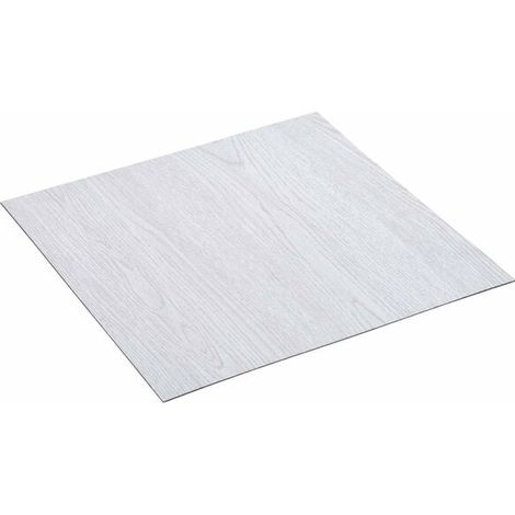 Lames de sol, 5,11 mètres carrés, 55 pièces, PVC, grain de bois, blanc. (1/5)