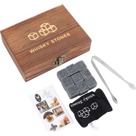 Coffret à vin en bois avec pierre à glace, accessoire pour le vin, coffret cadeau, rangement portable 4,83 (426) (1/5)