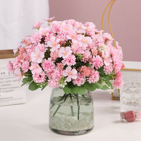 Fleur Artificielle - Begonia Fausse Soie - Hauteur 30 cm - Diamètre Fleurs 4 cm - Décoration Intérieure et Studio Photo - Unité (1/5)