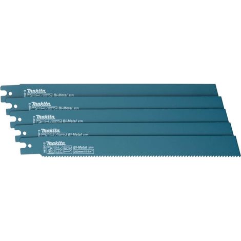 Makita - Sägeblatt-Set für Metall, 8 TPI, Länge 260 mm, 5 Stück E-26216 (1/3)
