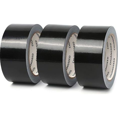 Packung mit 3 Rollen schwarzem Gewebeband, 220 Mikron x 50 mm x 20 m, schwarzes Gaffer-Tape, amerikanisches Dichtungs- und Reparaturband