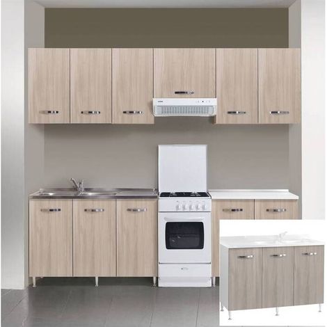 KIT CUCINA BASE 3 ANTE 120X50XH85 CM S/LAVELLO OLMO