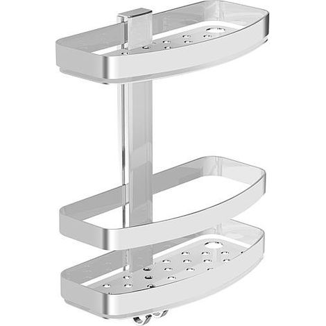 Corbeille de douche Elenis, laiton chromé, 240x330x118mm fixations incluses (1/2)