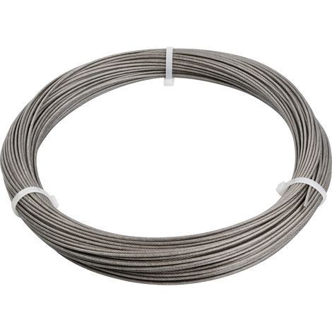 TAISHENGDA-50M Câble Métallique, Câble Acier Inoxydable 304 PVC Enduit 2mm, Corde à Linge Inox 7x7 Extra Fort, Cable en Acier pour Rideaux, Fil de Suspension pour Cadre Photos Miroir Jardin Bricolage (1/5)